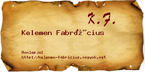 Kelemen Fabrícius névjegykártya
