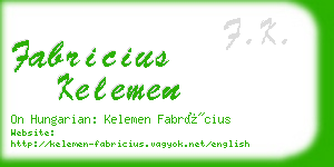 fabricius kelemen business card